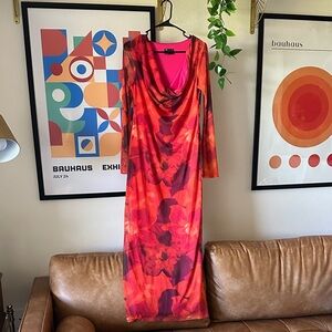 ASOS Red and Orange Maxi Dress